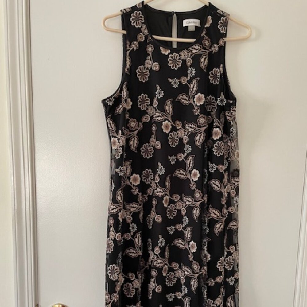 Calvin Klein Dress with Embroidery - Size 12